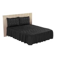 Colcha Casal Padrão 3 Peças Diva - Tuca Casa, Preto