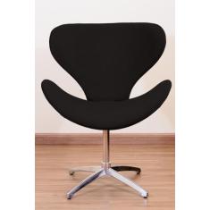 Poltrona Decorativa Swan Pé Giratório de Alumínio - Squadra Decor, Pre