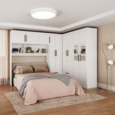 Guarda-Roupa Casal Modulado 5 Portas Hercules 4 Portas 4 Gavetas com Espelho