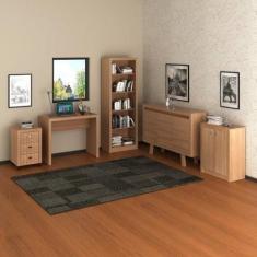 Conjunto 5 Peças 1 Escrivaninha, 2 Balcões, 1 Estante e 1 Gaveteiro Es