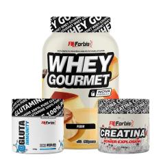 Kit Whey Protein Gourmet Pote + Creatina 300g + Gluta Immunity 150g - FN Forbis-Unissex