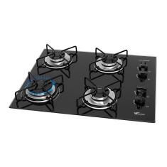 Cooktop a Gás Fischer Fit Line 36350 4 Bocas Vidro Temperado Preto com Acendimento Automático Bivolt