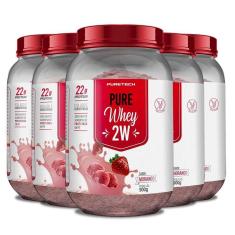 Kit 5x Whey Protein 2W 900g - PureTech-Unissex