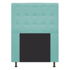 Cabeceira Estofada Dama 90 Cm Solteiro Suede Azul Tiffany