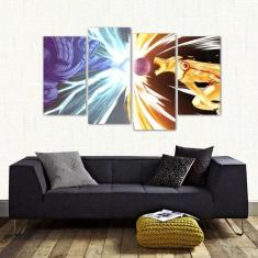 Quadro Decorativo Susanoo E Kurama Sala Em Tecido 4 Peças 1