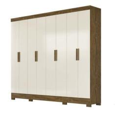 Guarda Roupa Diplomata Castanho/Baunilha 8 Portas 4 Gavetas Moval 