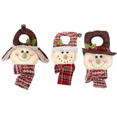 Trio Decoração Enfeite Natal Boneco Neve Árvore de Natal