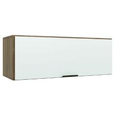 Armário Aéreo Geladeira De Cozinha e Lavanderia 1 Porta 0,80m Módulo Suspenso Nogal/Branco Batrol