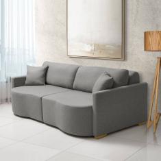 Sofá Cama Retrátil 2 Lugares 184 cm Moscow Cinza Escuro