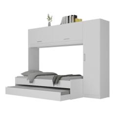 Bicama com Guarda-roupa para colchão 88 x 188 cm Multimóveis Fg2691 Branca
