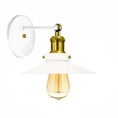 Arandela Industrial Vintage Retro Nordic Branco com Dourado - MARRYLUZ