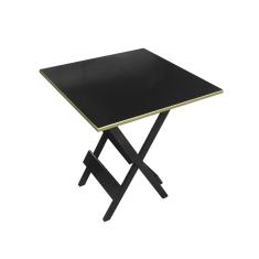 Mesa Dobravel em Madeira Robusta 70x70 Top Black
