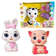 Boneco Animais Fazenda Come Faz Caquinha Adijomar Brinquedo - Adijomar