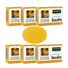 Kit c/6 Sabonetes em Barra 90g Enxofre p/ Acne e Oleosidade Pele e Cou