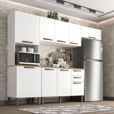 Cozinha Compacta Valencia 4 Peças 9 Portas 2 Gavetas Salleto Moveis Branco