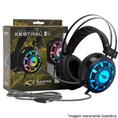 Headset Gamer USB Kestrel PH-G720BK C3Tech, Over-Ear, Microfone Integrado, Iluminação RGB, Áudio Virtual 7.1, 50mm
