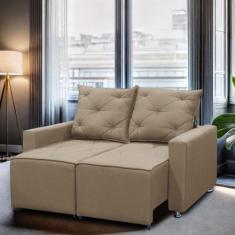 Sofá Retrátil e Reclinável 2 lugares Bariloche 1.60cm C/ Molas Linho S