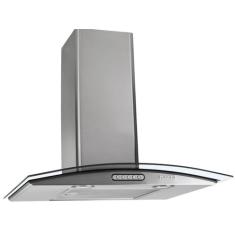 Coifa De Parede 60cm Vidro Curvo Duto Slim Fogatti Inox 110V, 110V