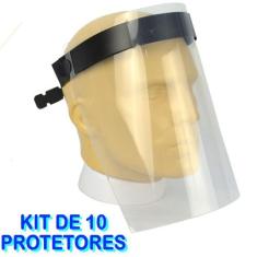 Mascara Protetor Facial Face Shield Ajustável Kit 10 Peças Cbrn14040 -