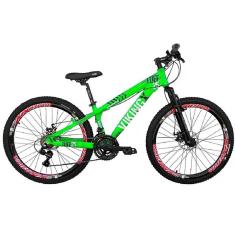 Bicicleta Aro 26 Viking TuffX25 Freeride  21V Verde Preto
