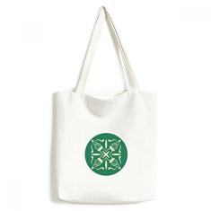 Bolsa de lona com estampa decorativa verde estilo Talavera bolsa de compras casual