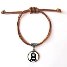 DIYthinker Pulseira de couro alienígena monstro alienígena da Universo pulseira marrom joia presente