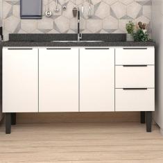 Balcão de Cozinha 3 Portas 3 Gavetas Júpiter Branco