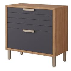 Balcão De Cozinha 100%Mdf 80Cm 1 Porta Basculante 1 Gaveta Eloise Mgm Móveis Freijó/Titanium