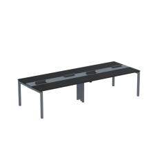 Mesa de Plataforma Dupla para 4 Pessoas Corporativa 160X120/4P PDC16/12/4P Preto/Grafito