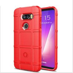 Capa para LG V30S Plus, blindagem robusta, material TPU de fibra de carbono, macio antiderrapante macio, anti-impressão digital, capa totalmente protetora para LG V30S Plus