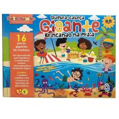 Meu primeiro quebra-cabeça gigante brincando na praia em mdf