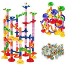  Brinquedo Educativo Rola Bola 109 Peças, Blocos de Construção STEAM, 