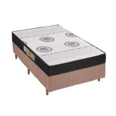 Cama Box Solteiro: Colchão Espuma Polar D28/EP Orthoface + Base CRC Rú