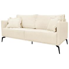 Sofa Liv 3 Lugares 200cm Lugares Pes Aço Linho 233 Perola Ezz Perola