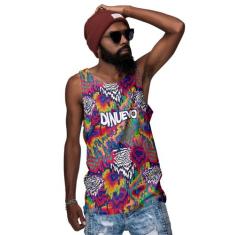 Camiseta Regata Gradiente Psicodelico Collorful Psy - Di Nuevo, Vinho,