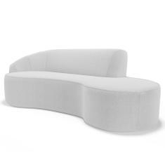 Sofá Living 4 Lugares 300cm Braço Esquerdo Mozart D06 Bouclê Cinza - Mpozenato