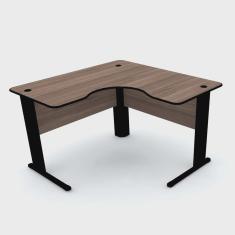 Mesa em L p/ escritório 120X120 pandin maxxi - walnut/preto