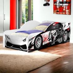 Cama Infantil Carro Cinza com Colchão Cambel - VJ Móveis