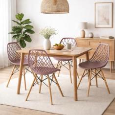 Cadeira Cloe Base Madeira - Rivatti