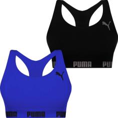 Kit 2 Tops Puma Fitness Feminino Nadador Sem Costura Sem Bojo Alta Sustentação Academia-Feminino