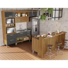 Cozinha 6 Peças Princesa Gourmet 100% MDF Freijó/Grafite