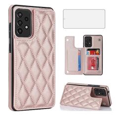 Asuwish Capa de telefone para Samsung Galaxy A52/A52S 5G capa carteira com protetor de tela de vidro temperado e suporte de cartão de crédito RFID de couro acessórios de celular A 52 S 4G G5 52A S52