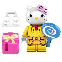 Boneco Blocos De Montar Hello Kittty Lolly Pop Blue