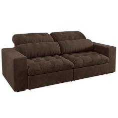 Sofá Retrátil e Reclinável 200cm Viena Suede Pena Marrom - Mpozenato -