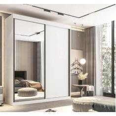 Guarda Roupa Solteiro Búzios 2 Portas de Correr 1 Porta Espelhada 3 Ga