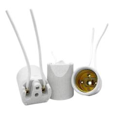 Bocal E27 Porcelana Spot Com Rabicho Decorlux, Branco