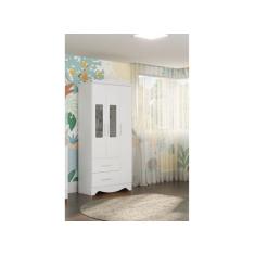 Guarda Roupa Provençal Moveis Peroba Clara MDF 03 portas , Branco