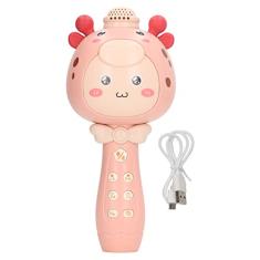 Microfone Infantil Portátil, Formato de Desenho Animado Integrado BT Recarregável para Cantar, Adequado para Cantar Em Família, Festas, Reuniões, Eventos Ao Ar Livre, Festas de