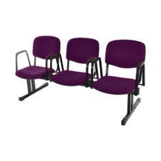 Cadeira em longarina para Auditórios Linha Hotel Roxo