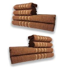 2 Jogos De 4 Toalhas 4 Banho 4 Rosto Montreal 100% Algodão Marrom - To